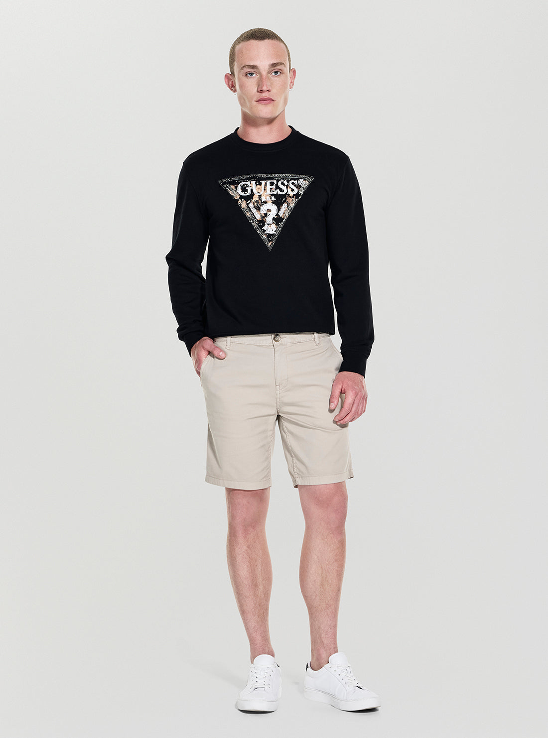 GUESS Mens Beige Angels Chino Short M5GD13WH4BA Full View