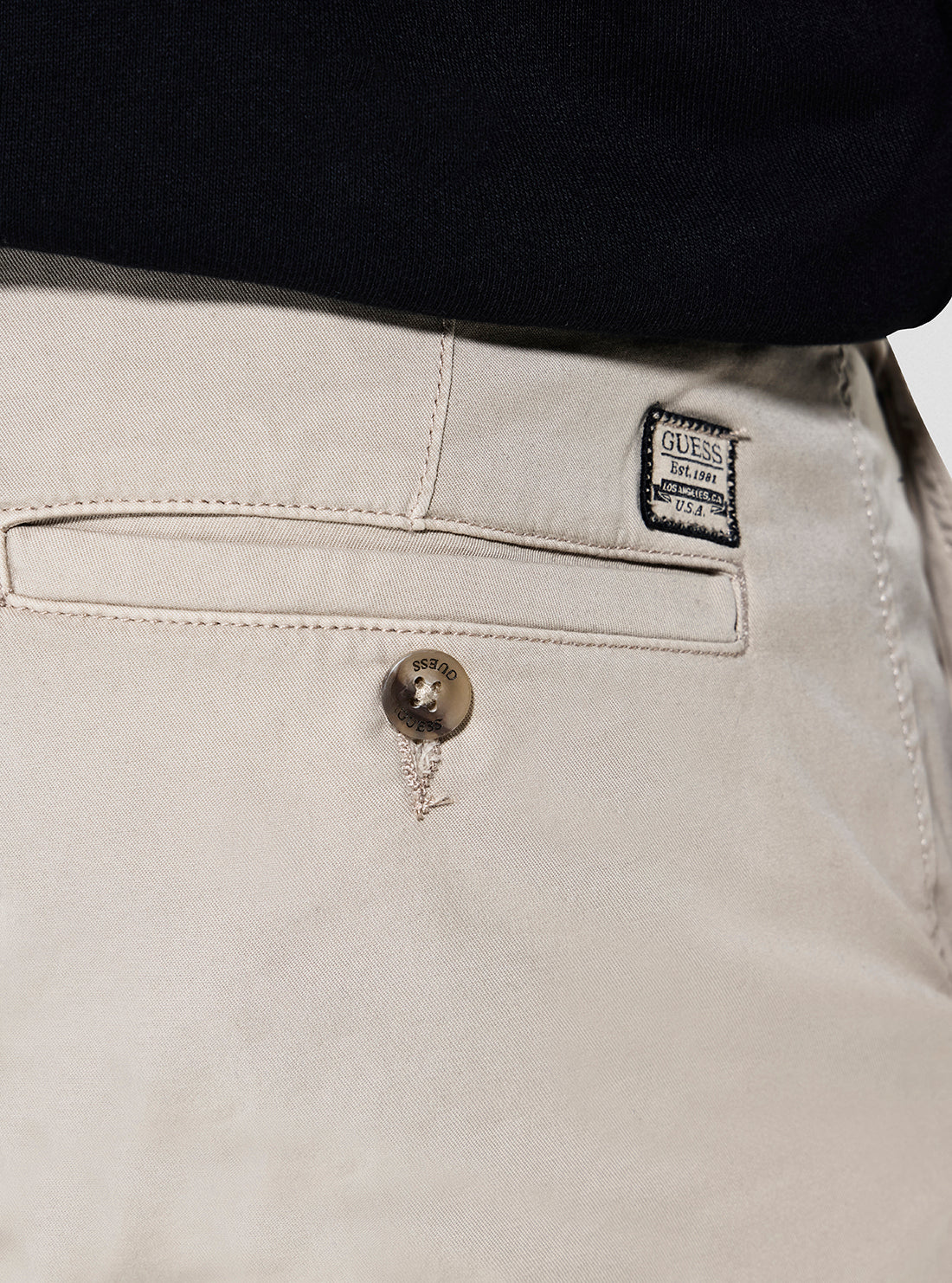 GUESS Mens Beige Angels Chino Short M5GD13WH4BA Detail View