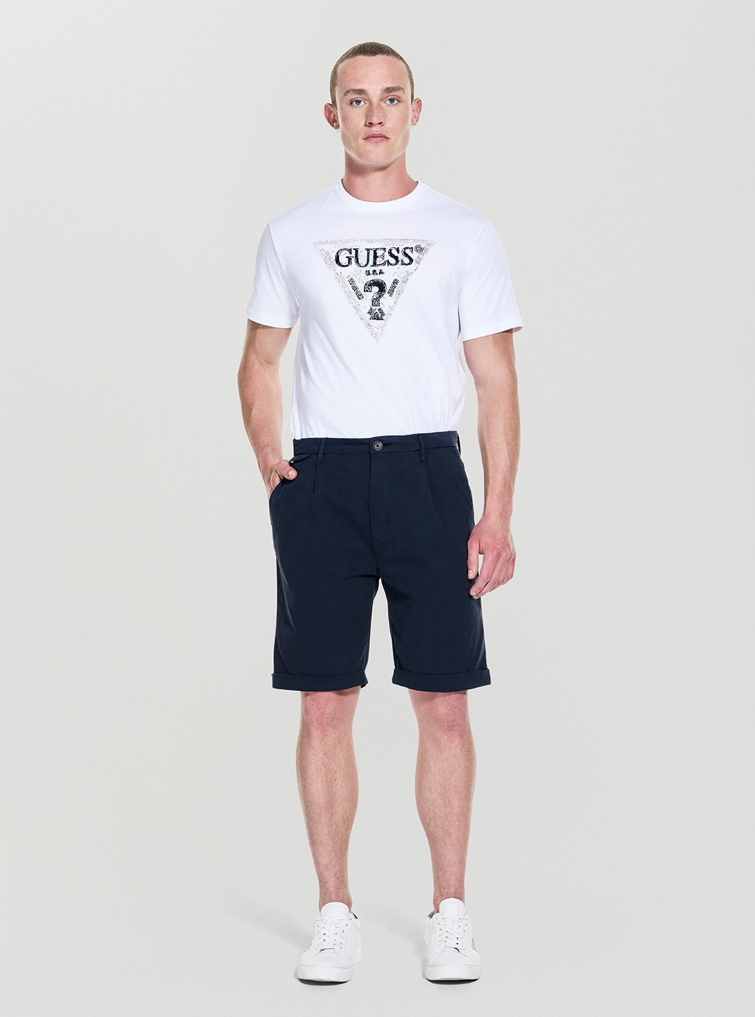 GUESS Mens Blue Taylor Chino Short M5GD26WH4GA Full view