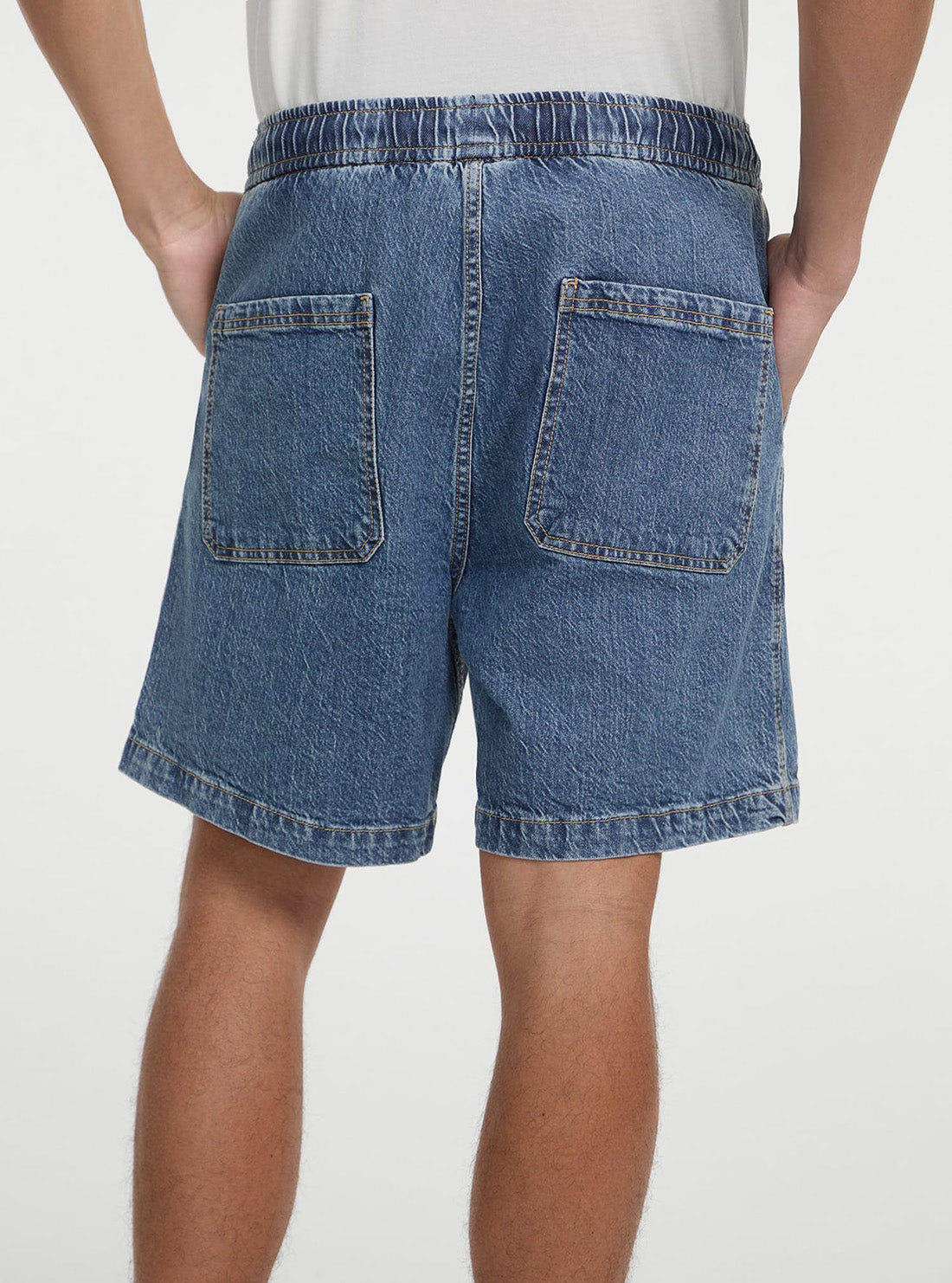 Guess Jeans Blue Jogger Denim Short M5GD35D5M54 Back View