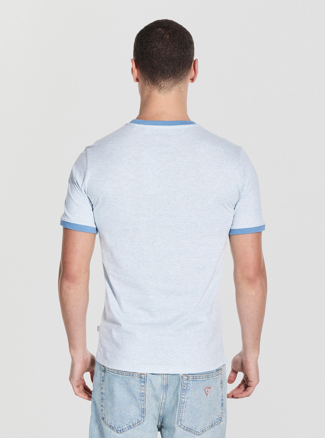 Guess Jeans Eco Blue Slim Stamp Heather T-Shirt M5GI57KCTX1 Back View