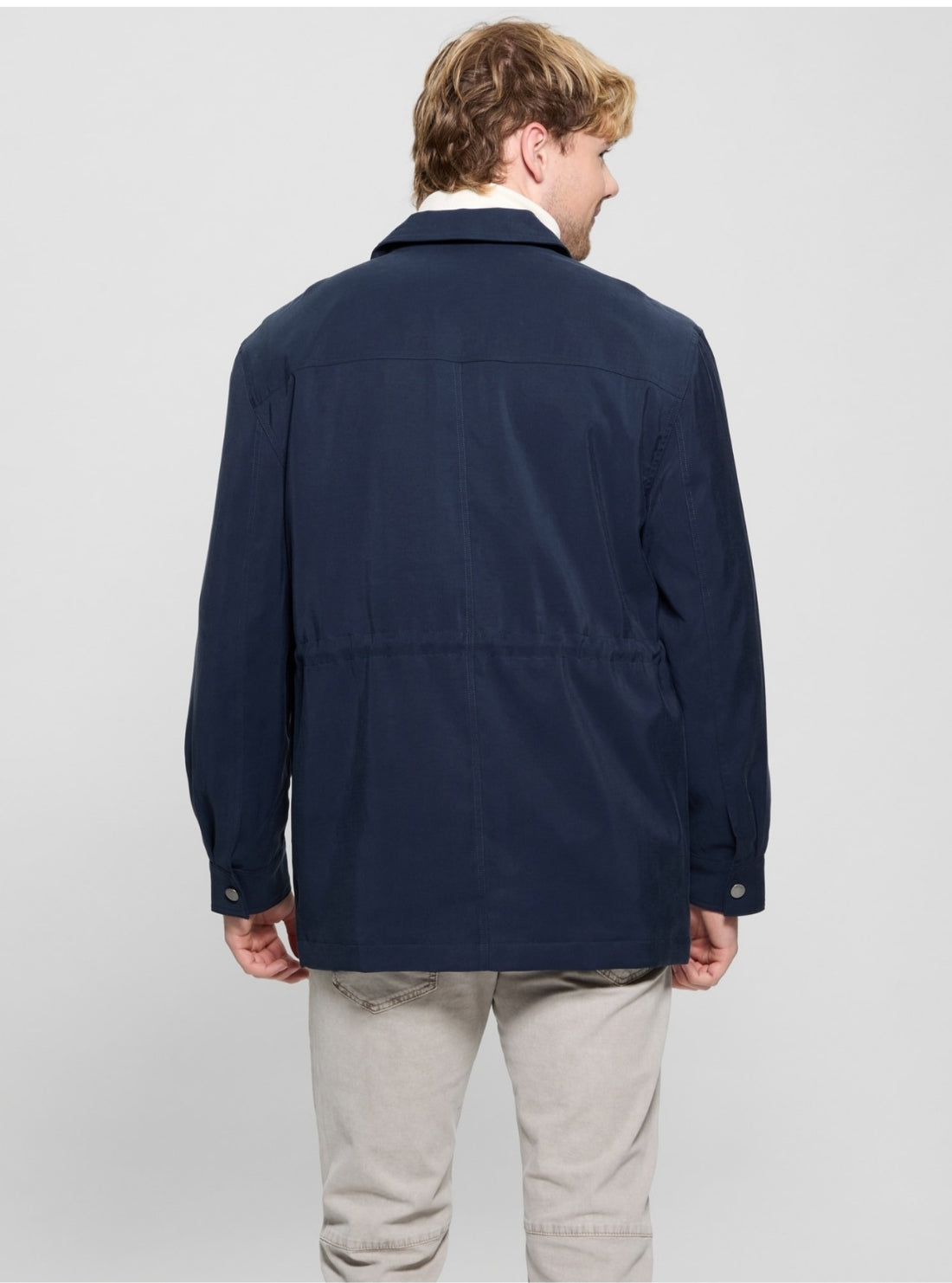 GUESS Mens Eco Blue Yosemite Twill Jacket M5GL23WH4Z0 Back View