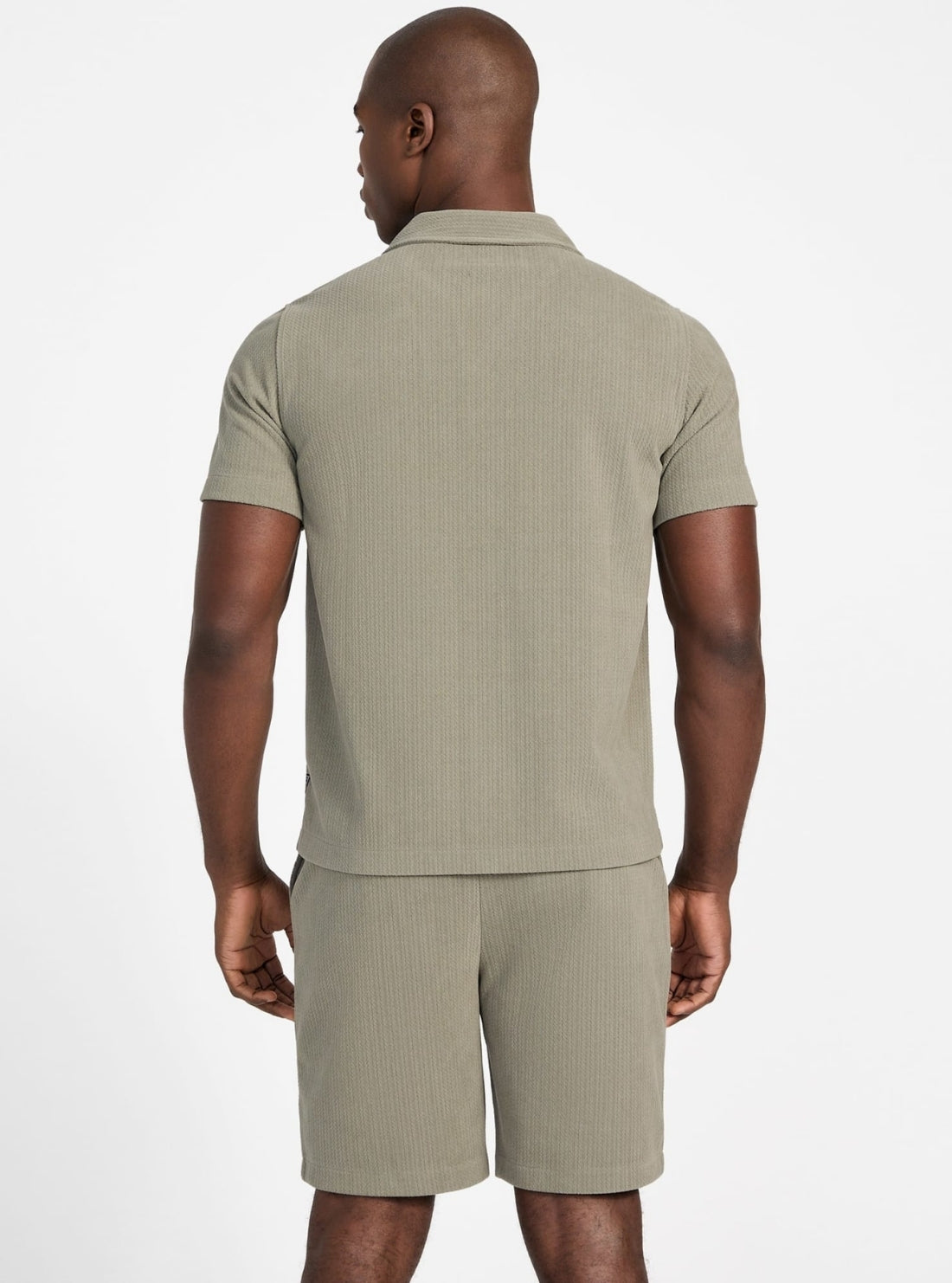 GUESS Mens Eco Green Baron Textured Knitted Shirt M5GP21KCRY0 Back View