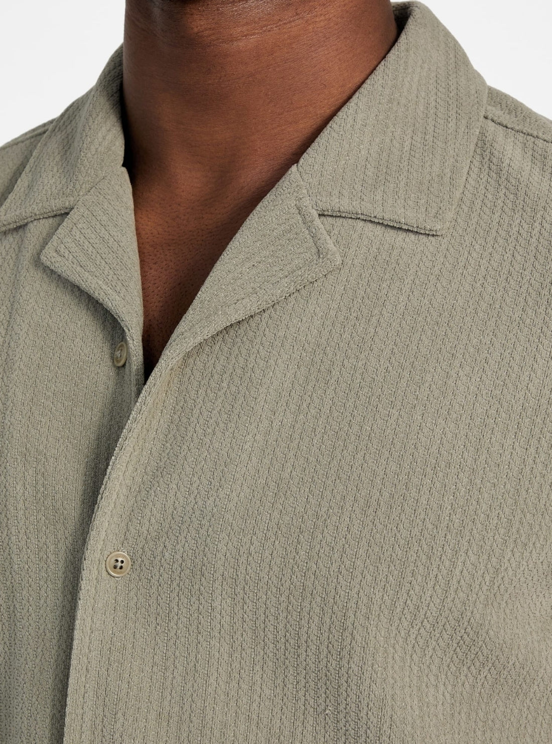 GUESS Mens Eco Green Baron Textured Knitted Shirt M5GP21KCRY0 Detail View