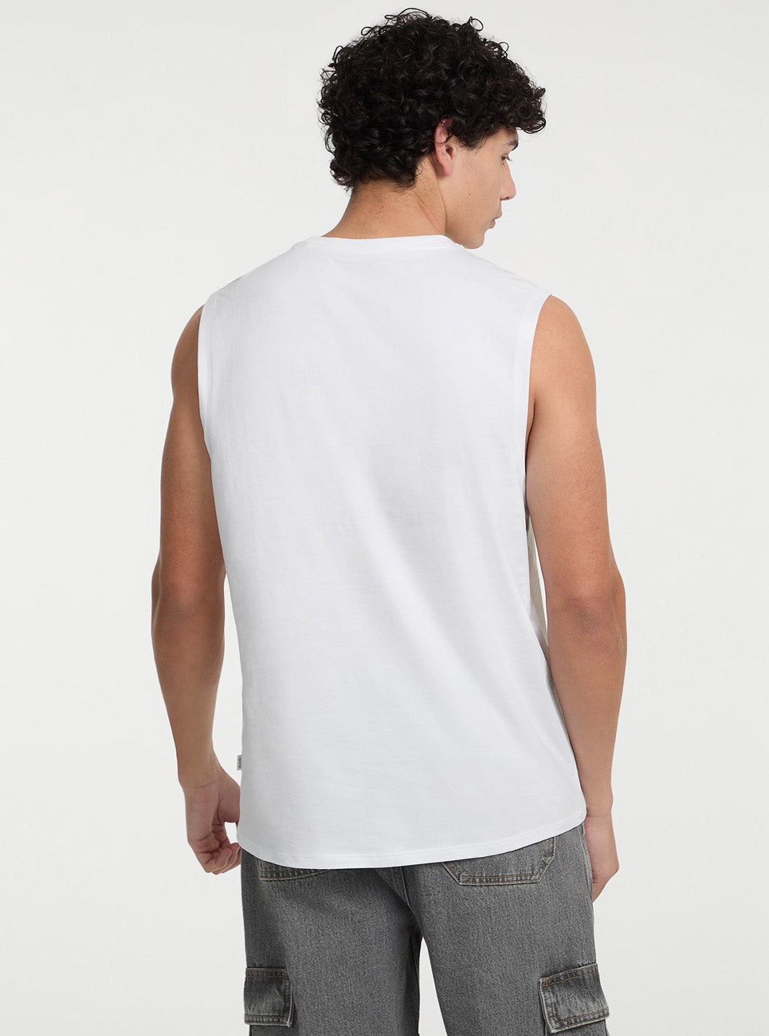 Guess Jeans White Muscle Collegiate Tank