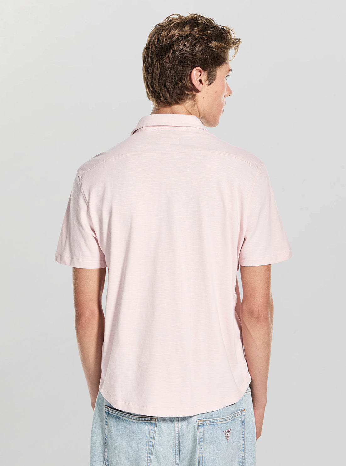 Guess Jeans Pink Button Front Shirt M5GP32KCTV1 Back View