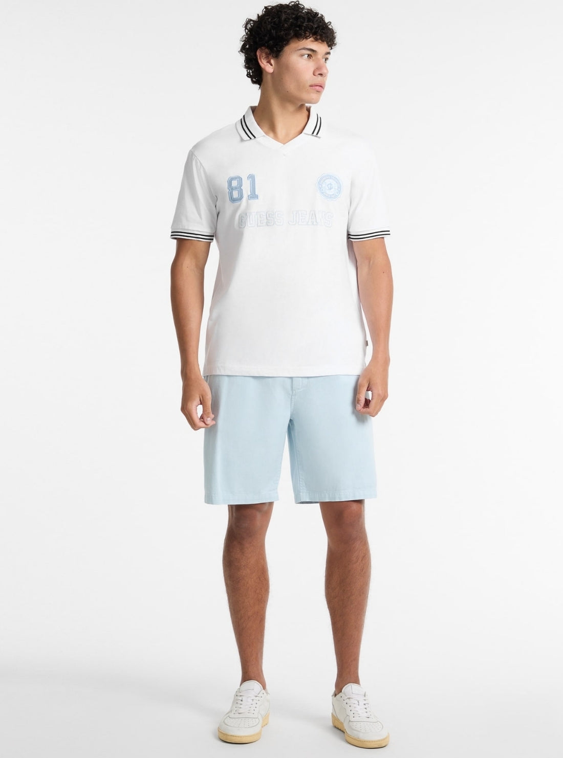 Guess Jeans Eco White Soccer Polo T-Shirt M5GP46K8FQ4 Full View