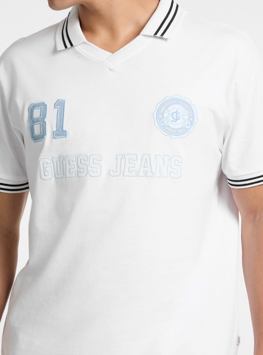Guess Jeans Eco White Soccer Polo T-Shirt M5GP46K8FQ4 Detail View