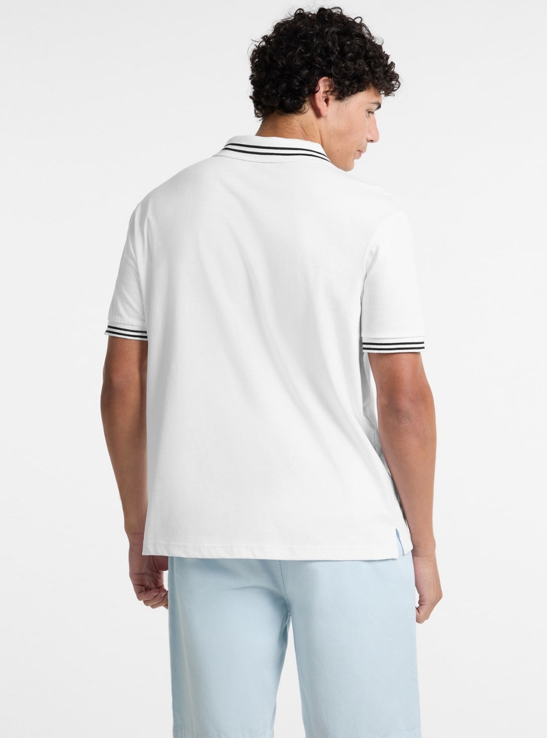Guess Jeans Eco White Soccer Polo T-Shirt M5GP46K8FQ4 Back View