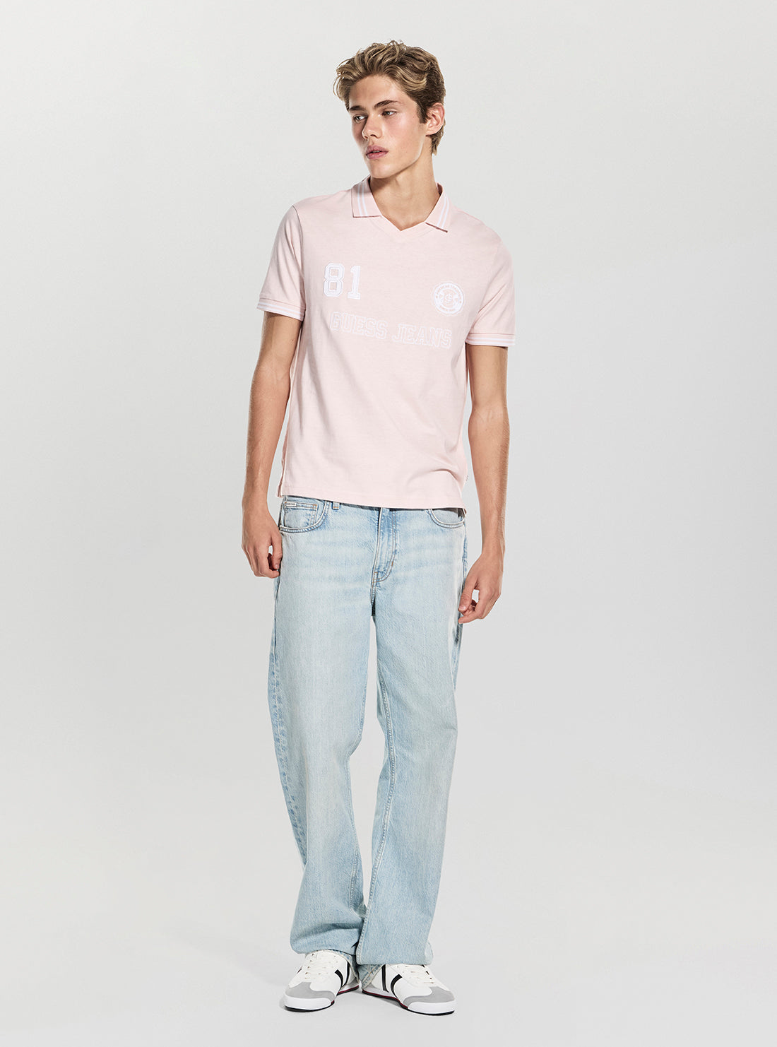 Guess Jeans Eco Pink Soccer Polo T-Shirt M5GP46K8FQ4 Full View