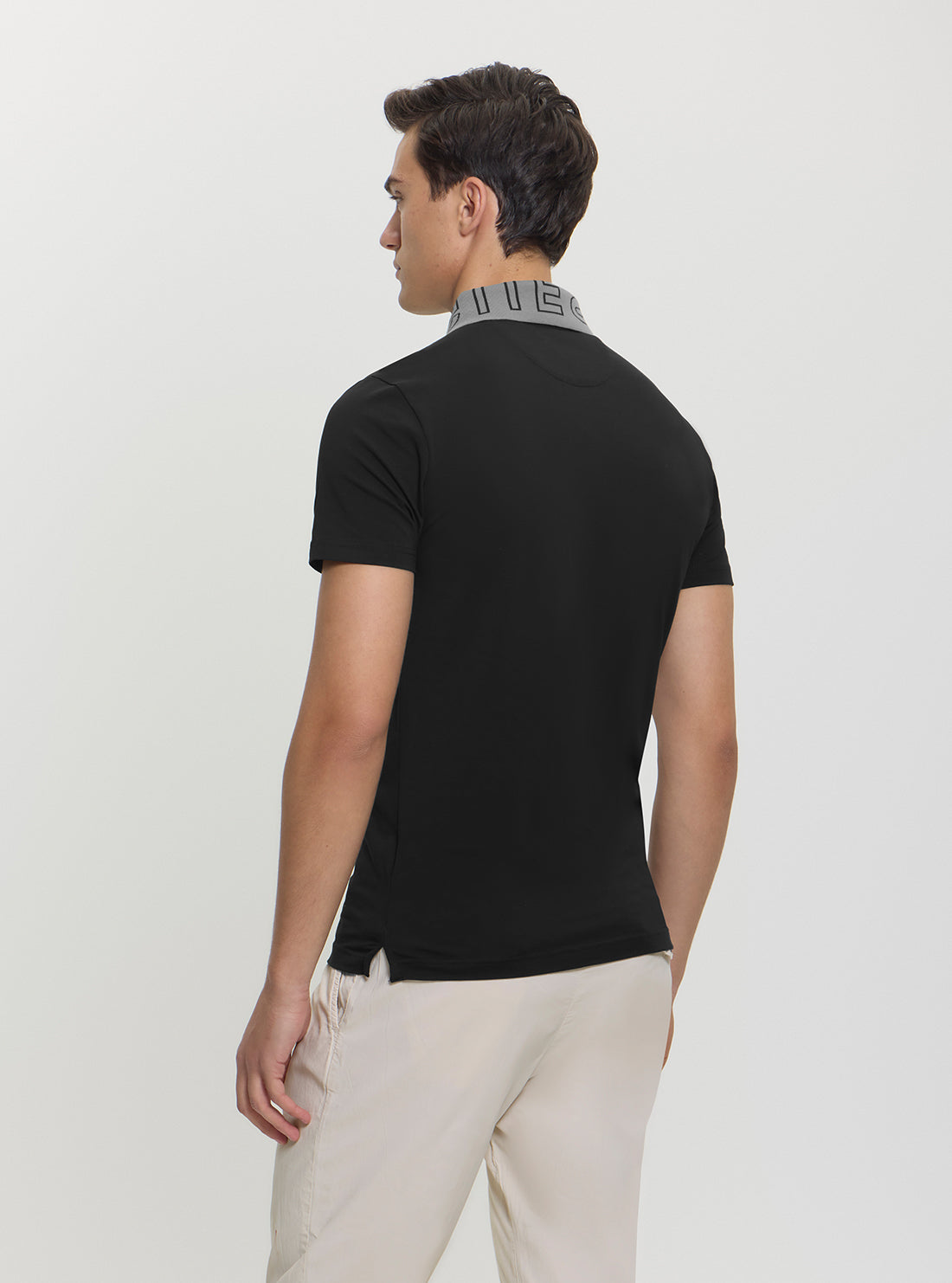 GUESS Mens Black Nolan Polo T-Shirt M5GP66J1314 Back View