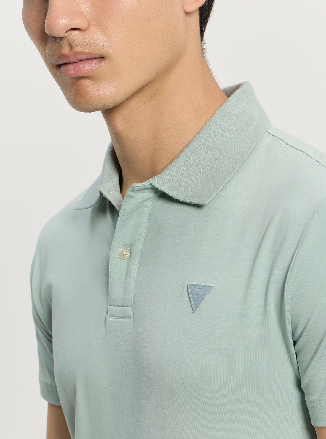 GUESS Mens Green Nolan Polo T-Shirt M5GP66J1314 Detail View