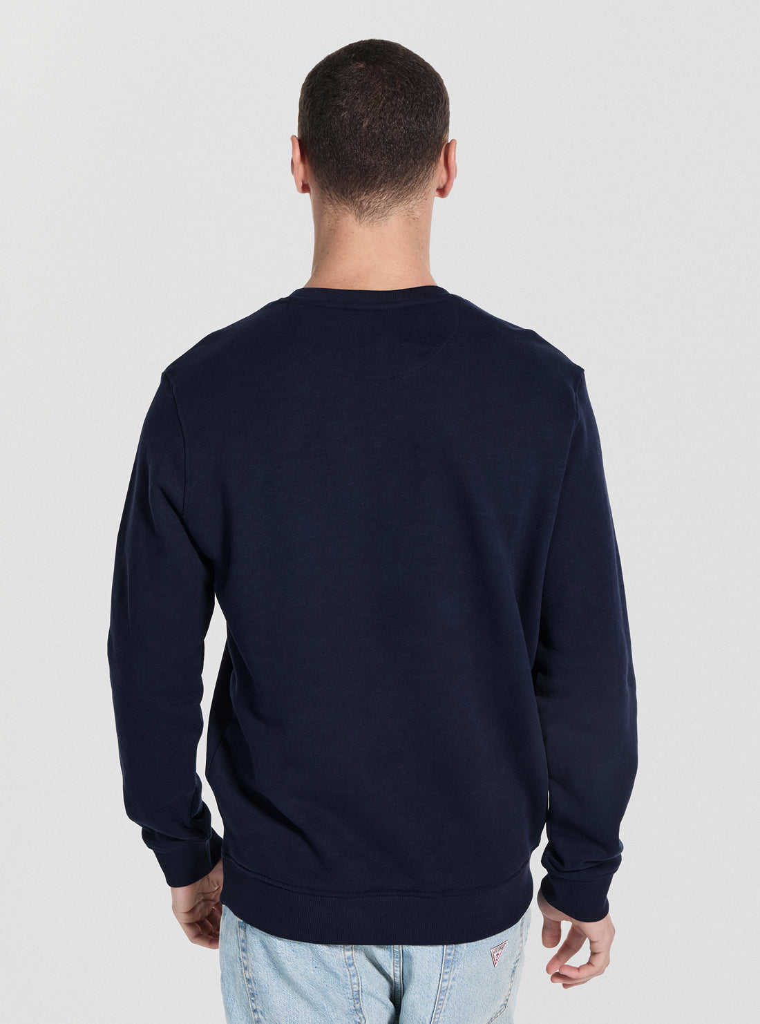 GUESS Womens Blue Graphic Anchor Sweatshirt M5GQ07KCS31 Back View