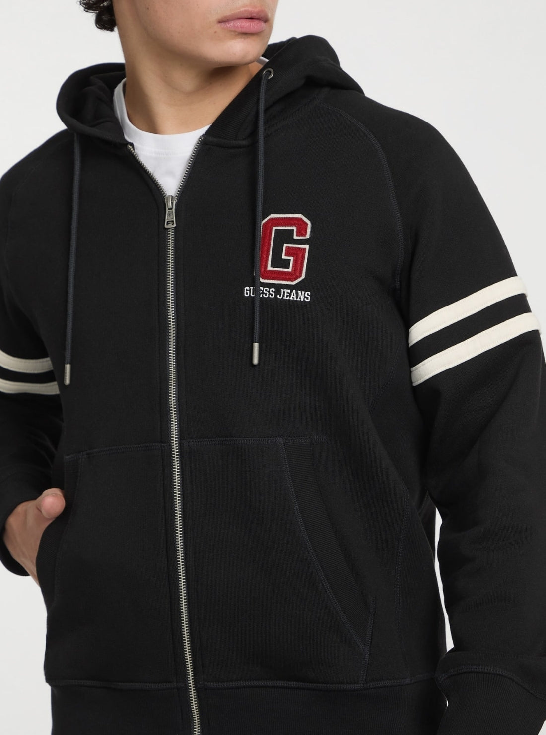 GUESS Jeans Eco Black Hooded Sweater M5GQ26KCPR1 Detail View