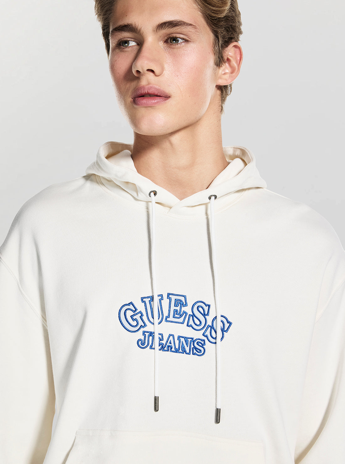 Guess Jeans White Hooded Classic Sweatshirt M5GQ40KCTY1 Detail View