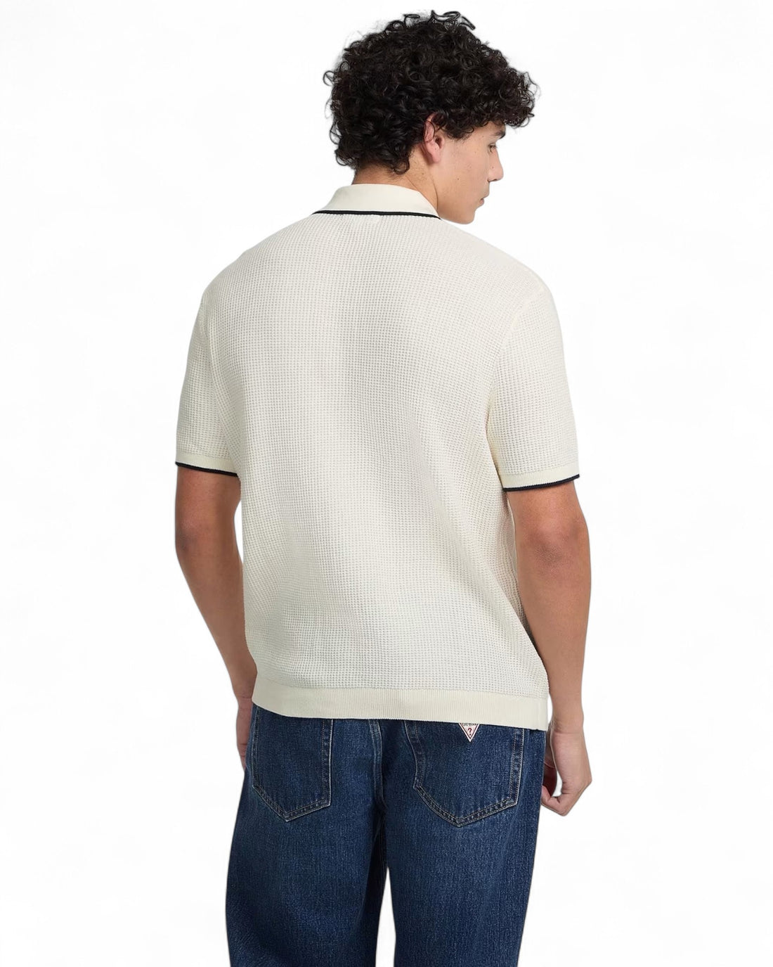 Guess Jeans Short Sleeve Polo Cardi Sweater