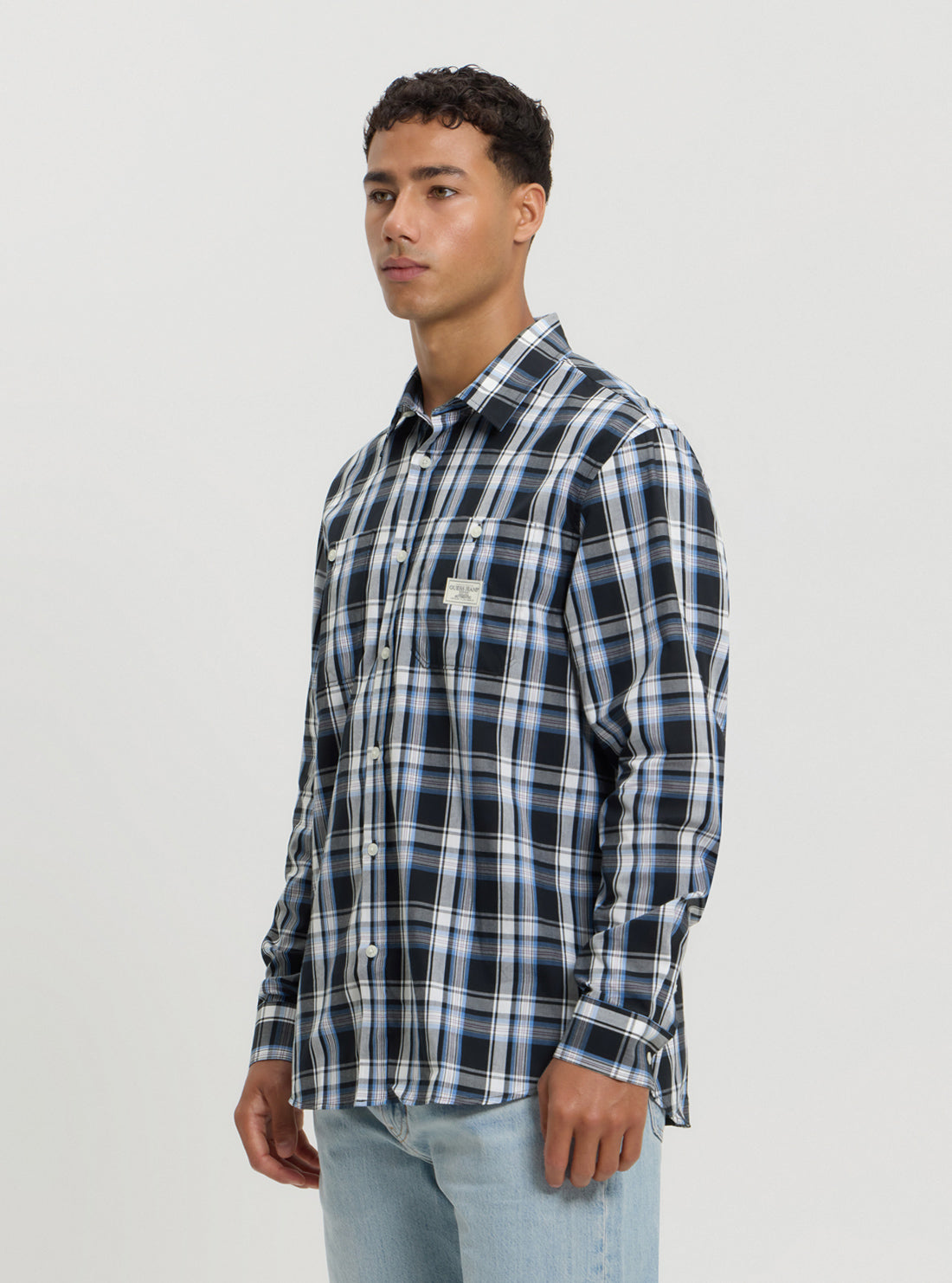 Guess Jeans Blue Stripe Shirt