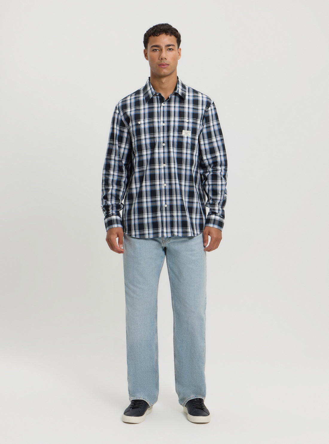 Guess Jeans Blue Stripe Shirt