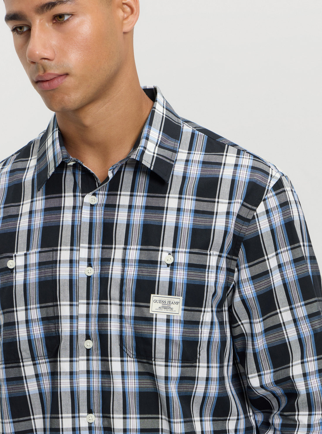 Guess Jeans Blue Stripe Shirt