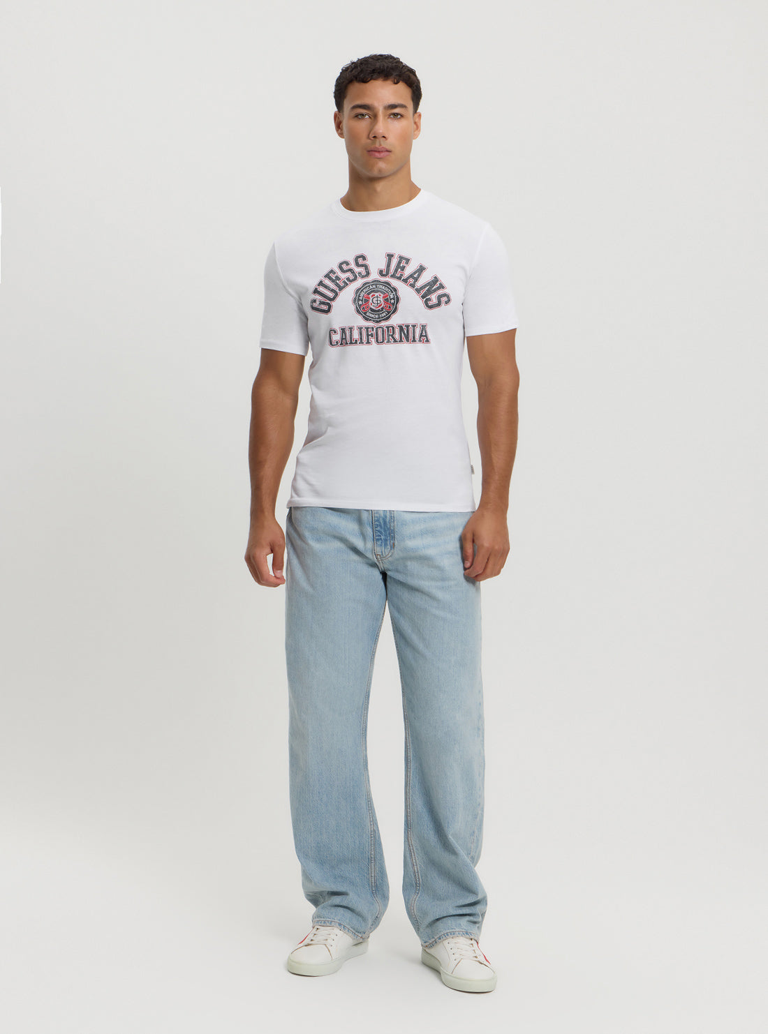 Guess Jeans White Slim Printed Tee