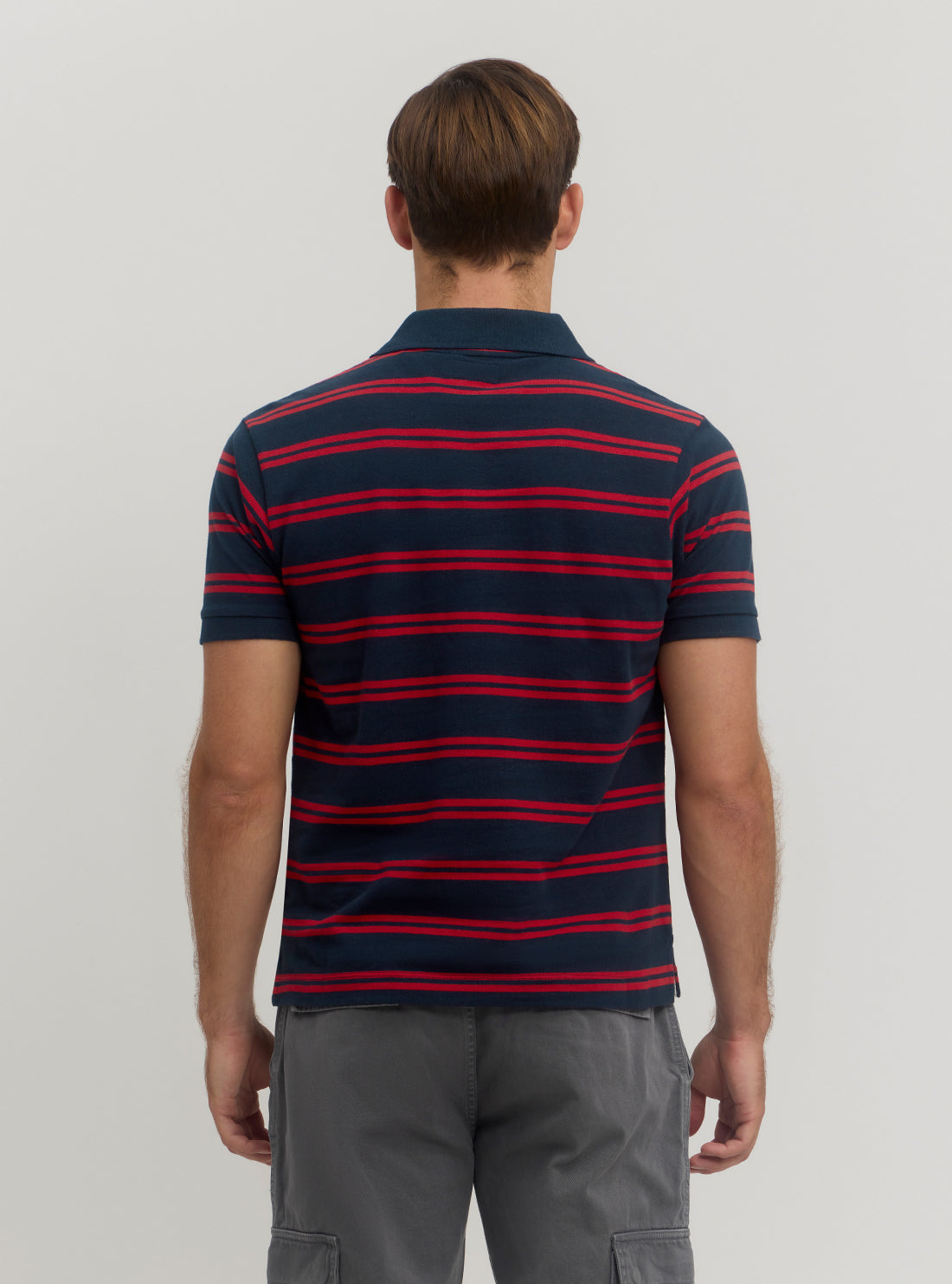 Guess Jeans Red Blue Stripes Polo T-Shirt