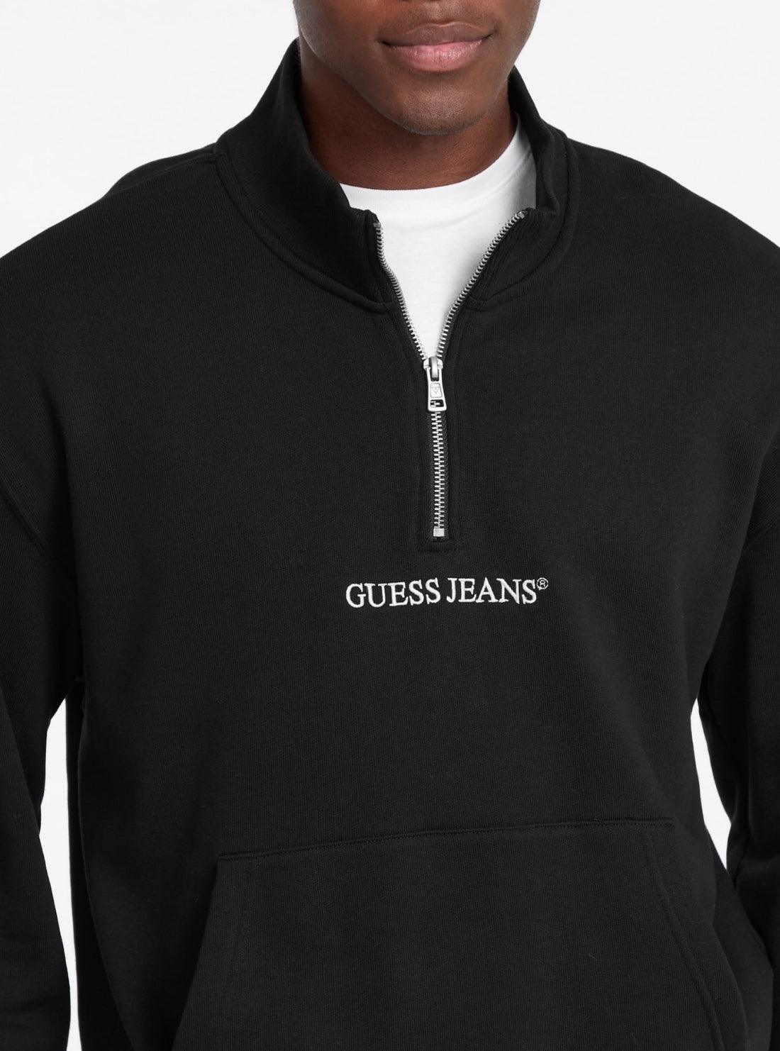 Guess Jeans Black Half Zip Logo Sweatshirt M5RQ42KCPR1 Detail View