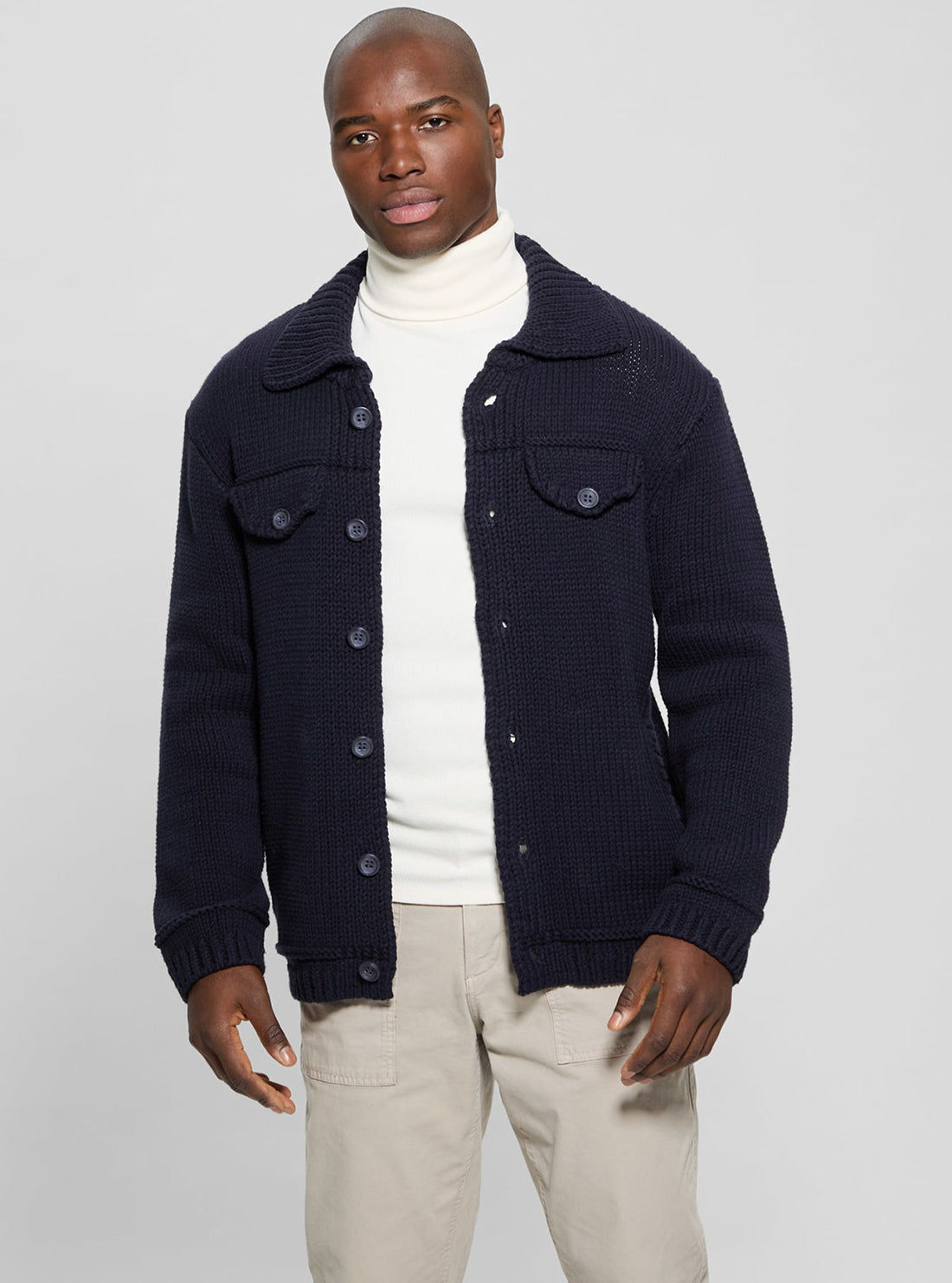 Blue Silas Trucker Knit Jacket
