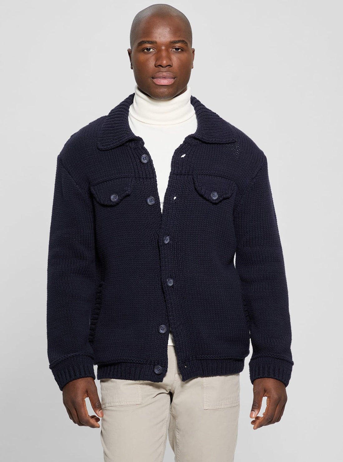 Blue Silas Trucker Knit Jacket