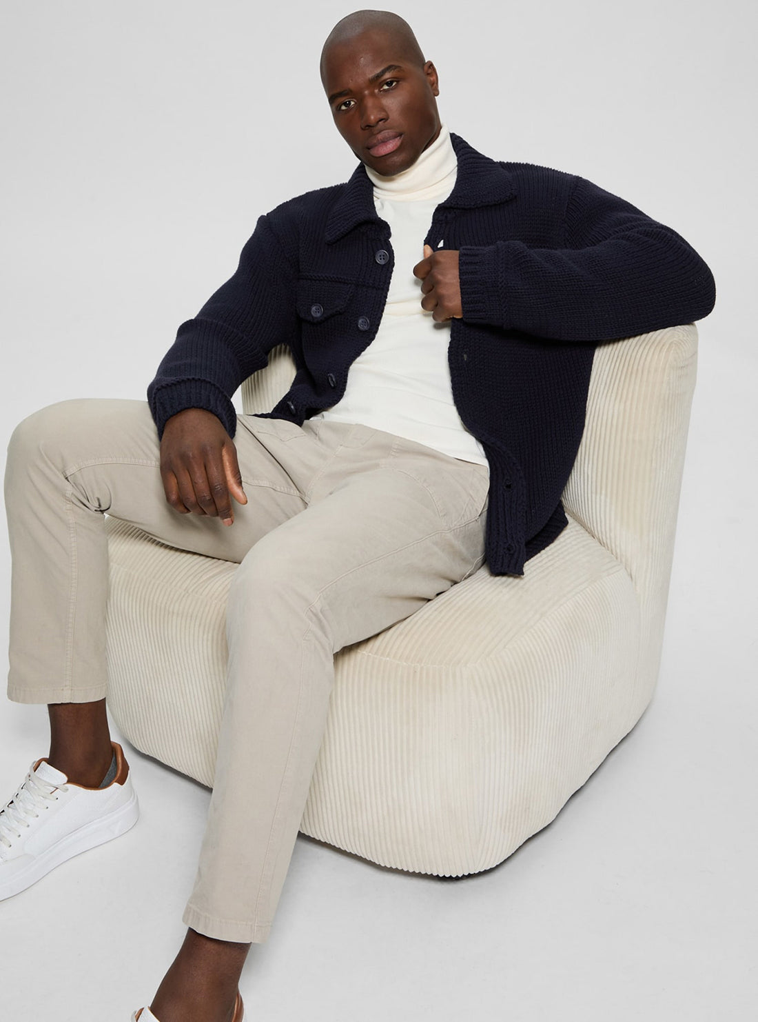 Blue Silas Trucker Knit Jacket
