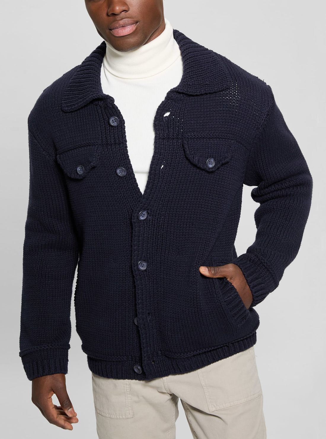 Blue Silas Trucker Knit Jacket