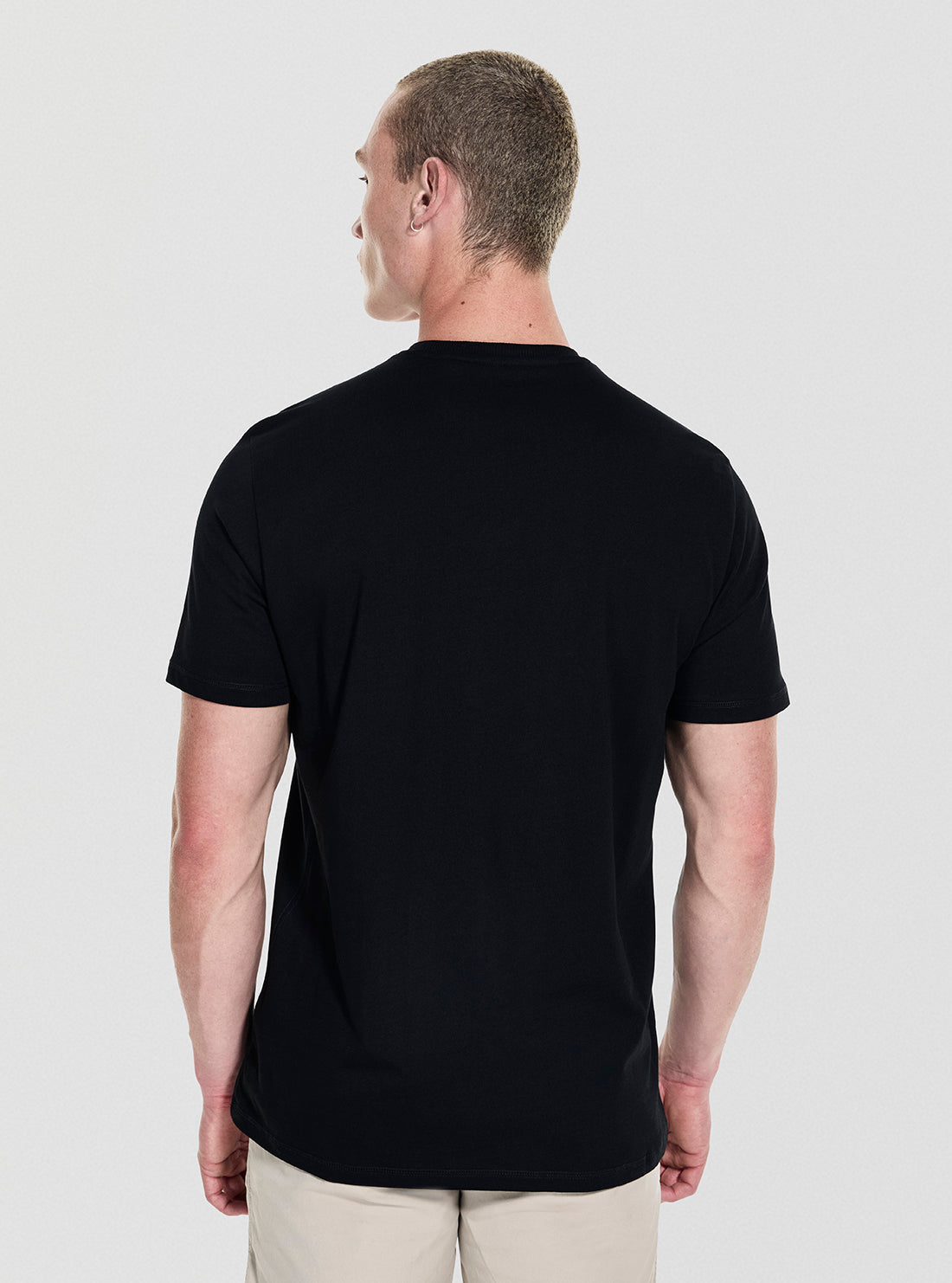 GUESS Mens Black Guess Triangle T-Shirt M5YI15I3Z14 Back View