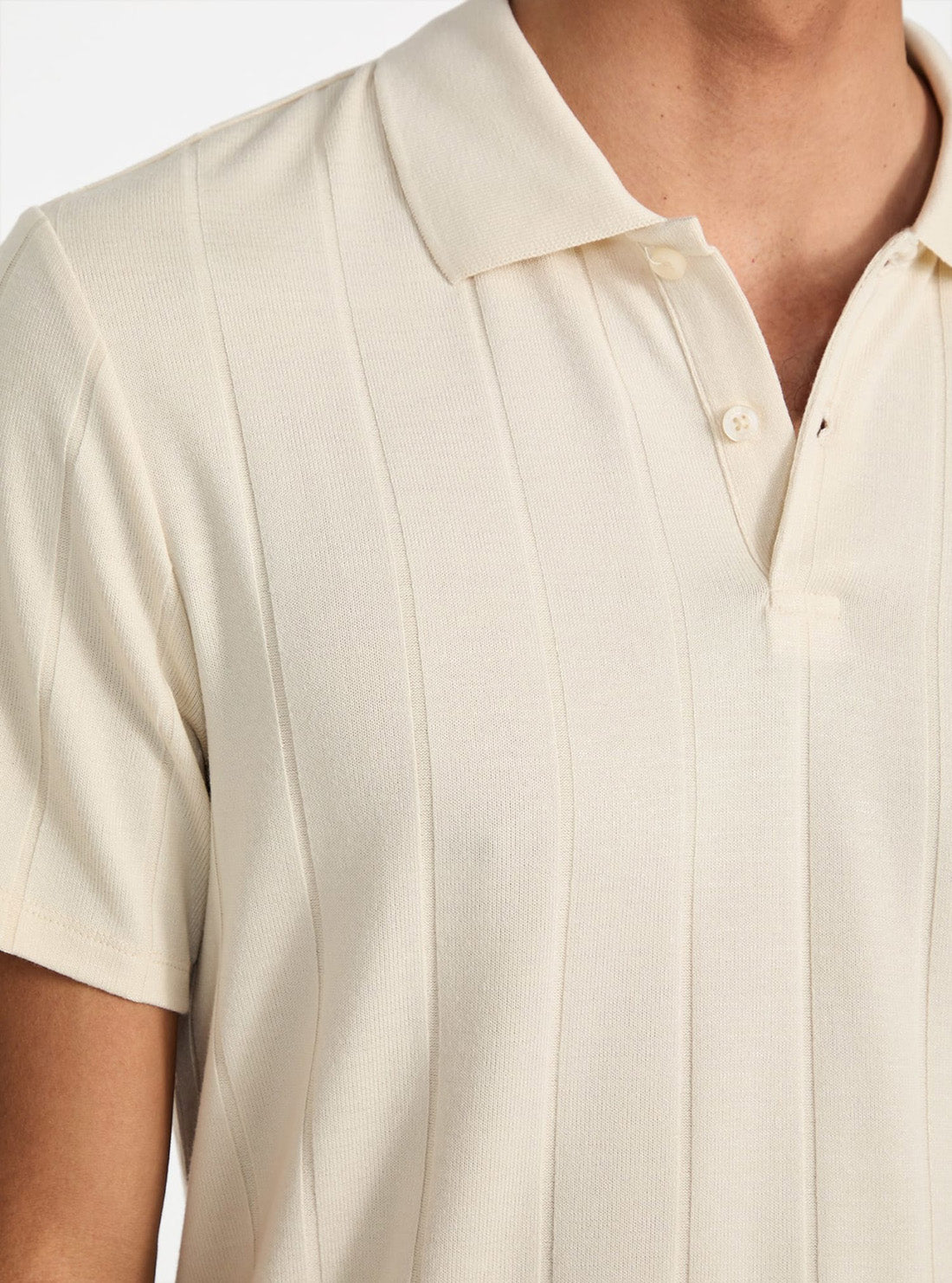 GUESS Mens Beige Logan Knitted Polo Shirt M5YP19KCWM2 Detail View