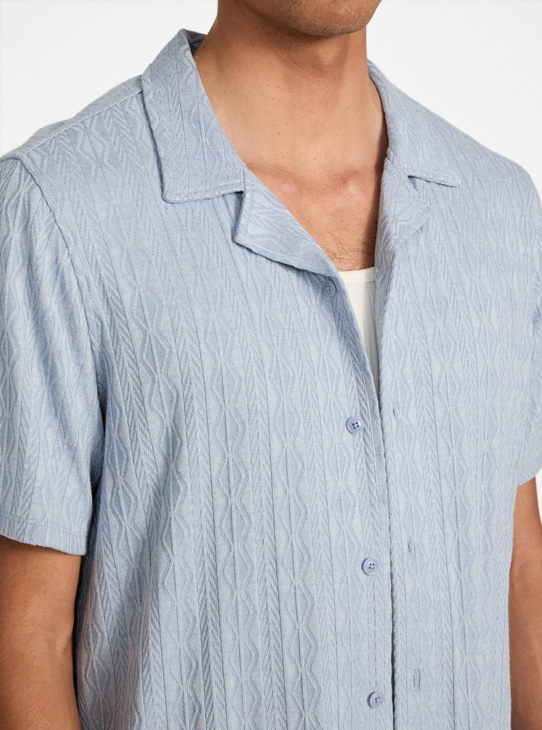 GUESS Mens Blue Spencer Resort Shirt M5YP23KCWP0 Detail View
