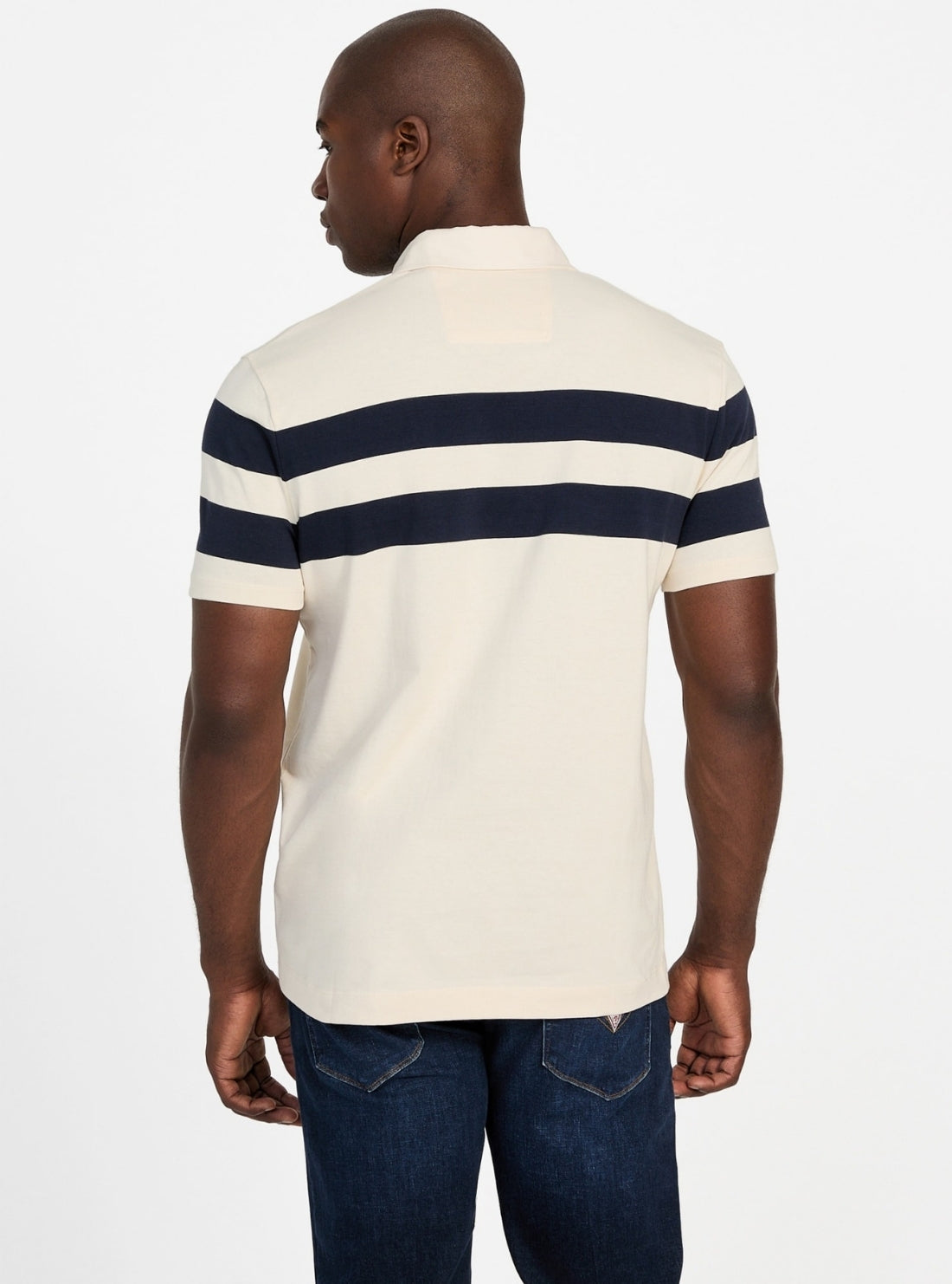 GUESS Mens Beige Marina Polo Shirt M5YP25K0241 Back View