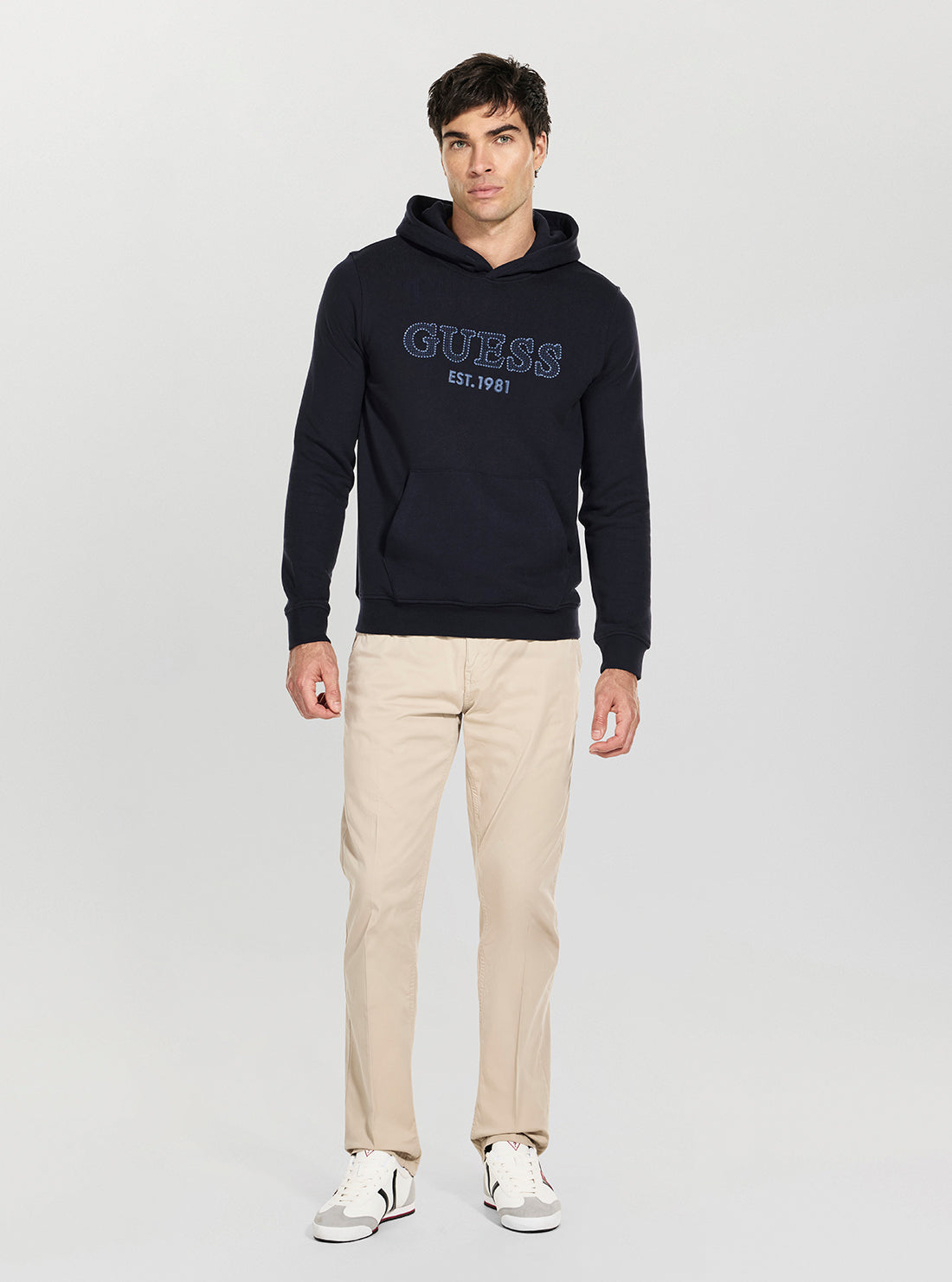 GUESS Mens Blue Beau Hoodie Sweatshirt M5YQ36KCN01 Full View