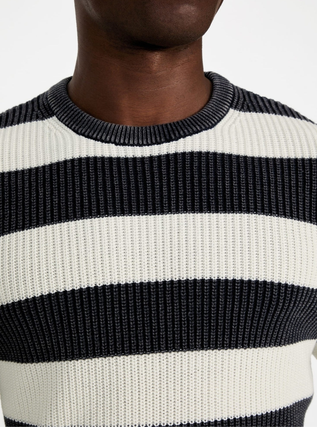 GUESS Mens Multi Stripes Herbie Ribbed Washed Sweater M5YR05Z3OD0 Detail View