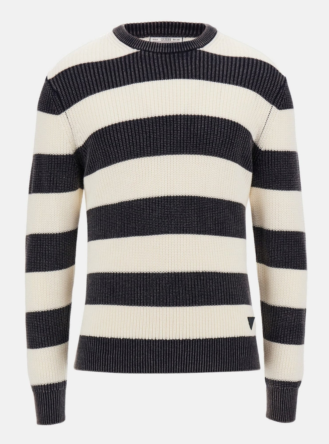 GUESS Mens Multi Stripes Herbie Ribbed Washed Sweater M5YR05Z3OD0 Flatlay