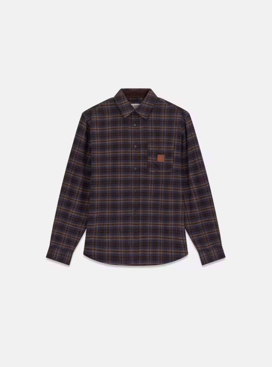 Guess Jeans Espresso Plaid Flannel Shirt M6BH10W3787 Flatlay