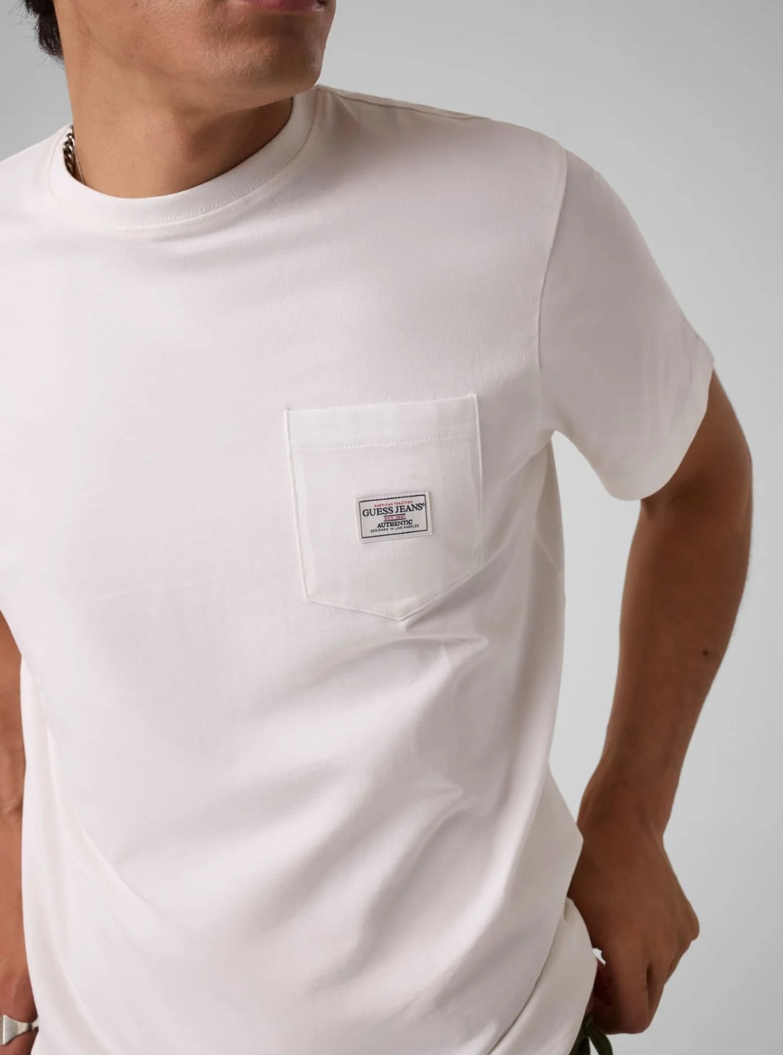 Guess Jeans Hyunjin White Pocket Label T-Shirt