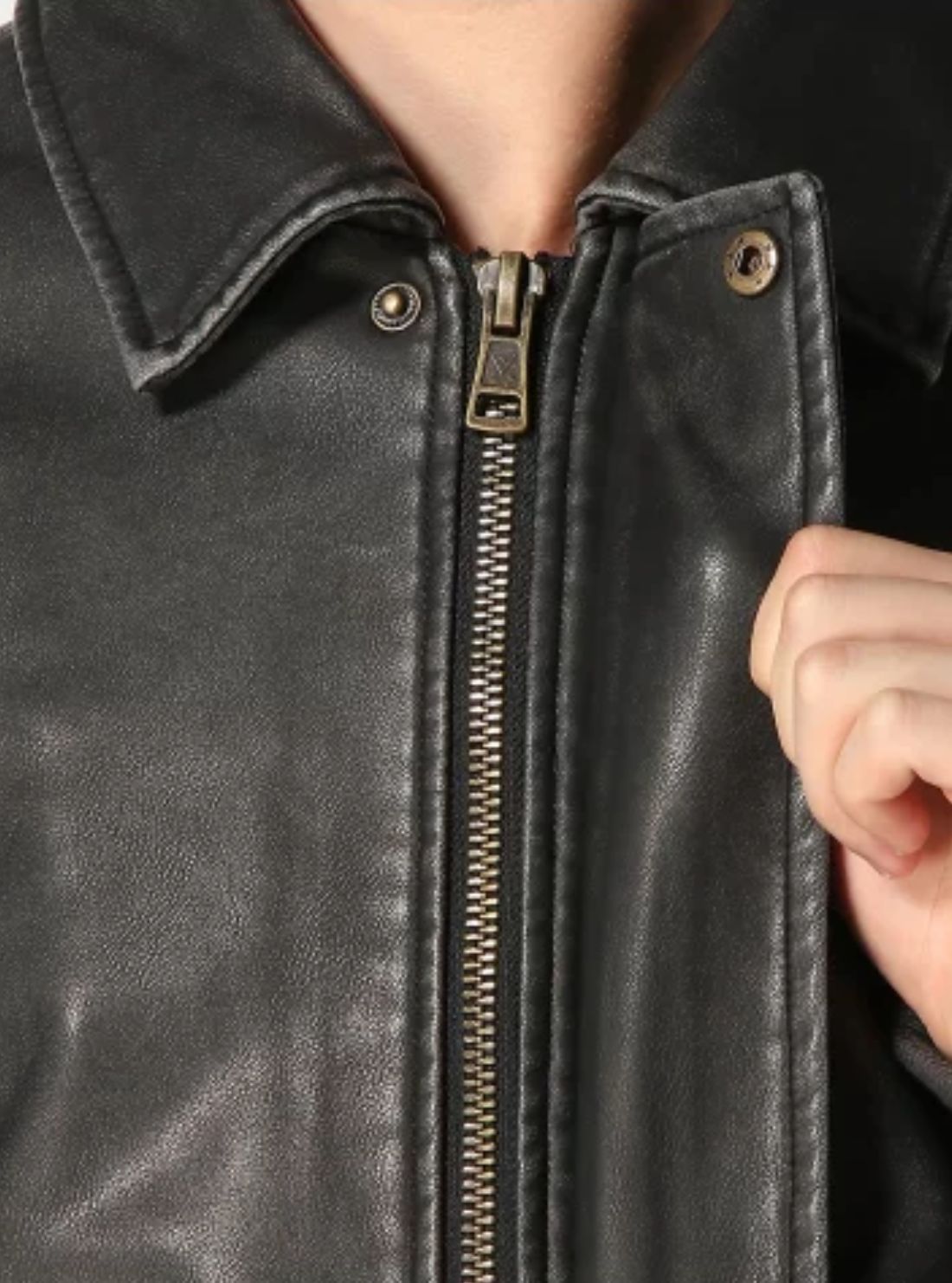 Guess Jeans Black Faux-Leather Jacket M6BL71K7176 Detail View2