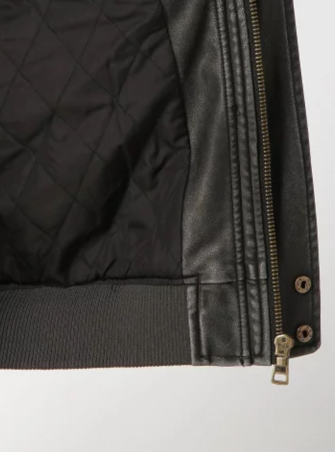 Guess Jeans Black Faux-Leather Jacket M6BL71K7176 Detail View