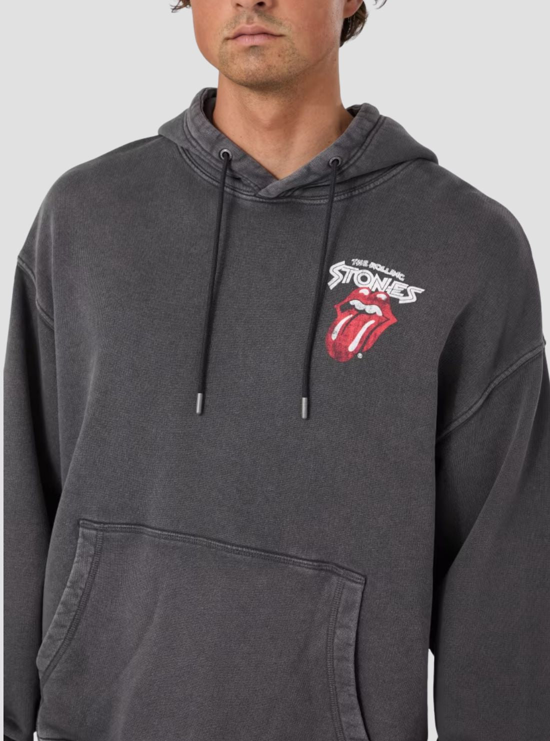 Guess Jeans Black Rolling Stones 78 Hoodie M6BQ22K5658 Detail View