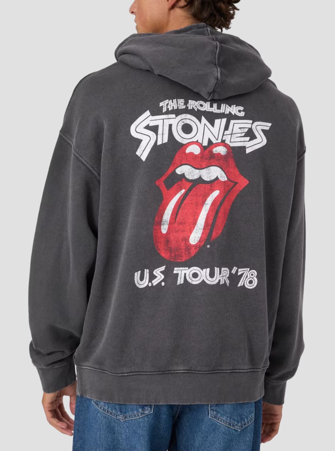 Guess Jeans Black Rolling Stones 78 Hoodie M6BQ22K5658 Back View
