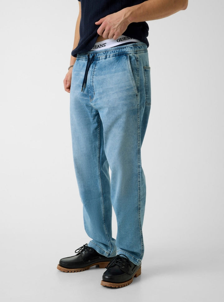 Guess Jeans Classic Vintage Jogger Jeans in Light Wash M6GA0ID8001 Front View