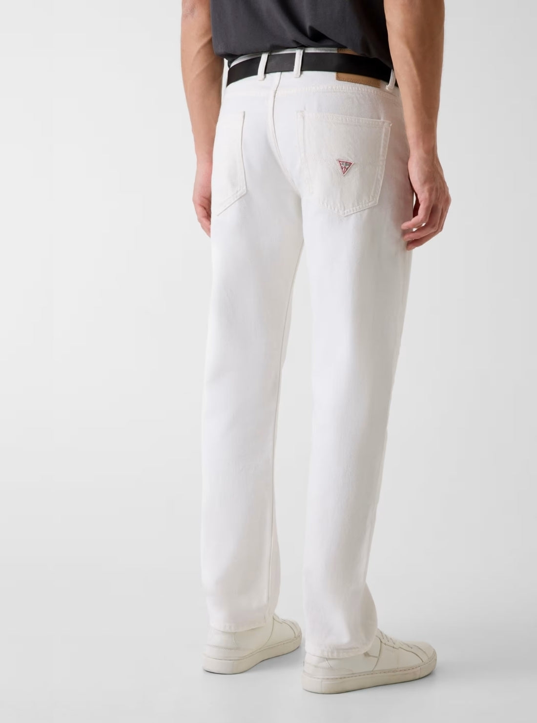 GUESS Mens White Angels Slim Straight Jeans M6GAN2D0780 Back View