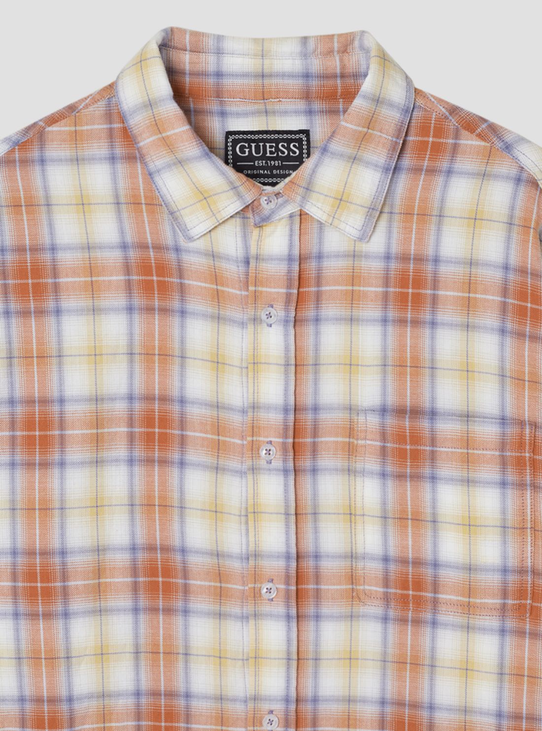 GUESS Unisex Orange Unisex Woven Shirt M6GHAQW6936 Detail View