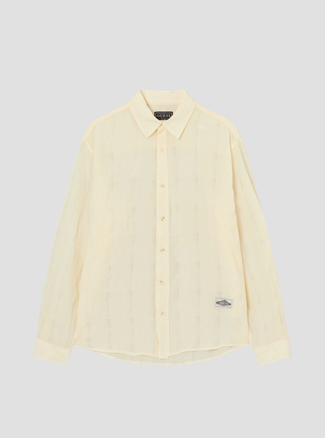 GUESS Mens Yellow Long Sleeve Shirt M6GHARW6938 Flatlay Front