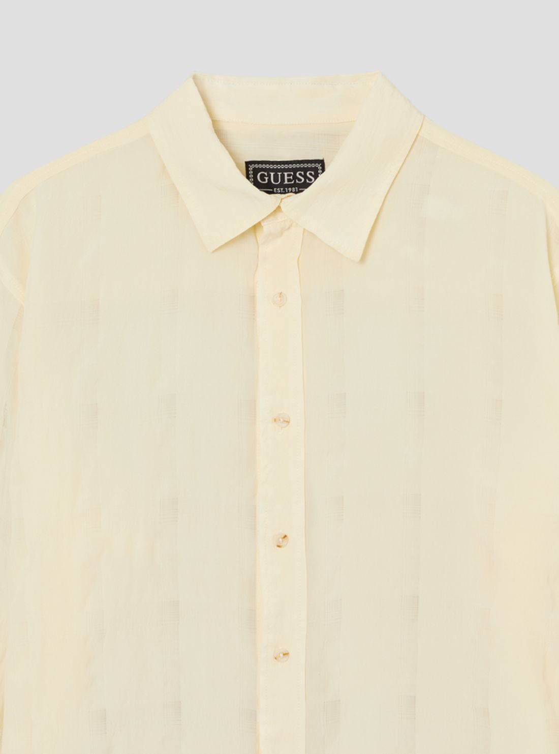 GUESS Mens Yellow Long Sleeve Shirt M6GHARW6938 Flatlay Detail