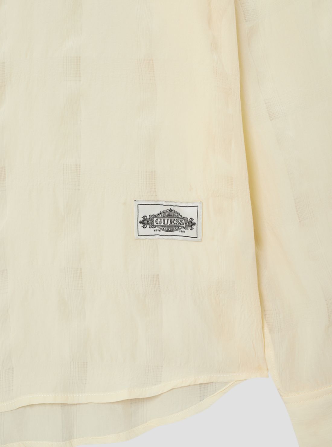 GUESS Mens Yellow Long Sleeve Shirt M6GHARW6938 Detail View