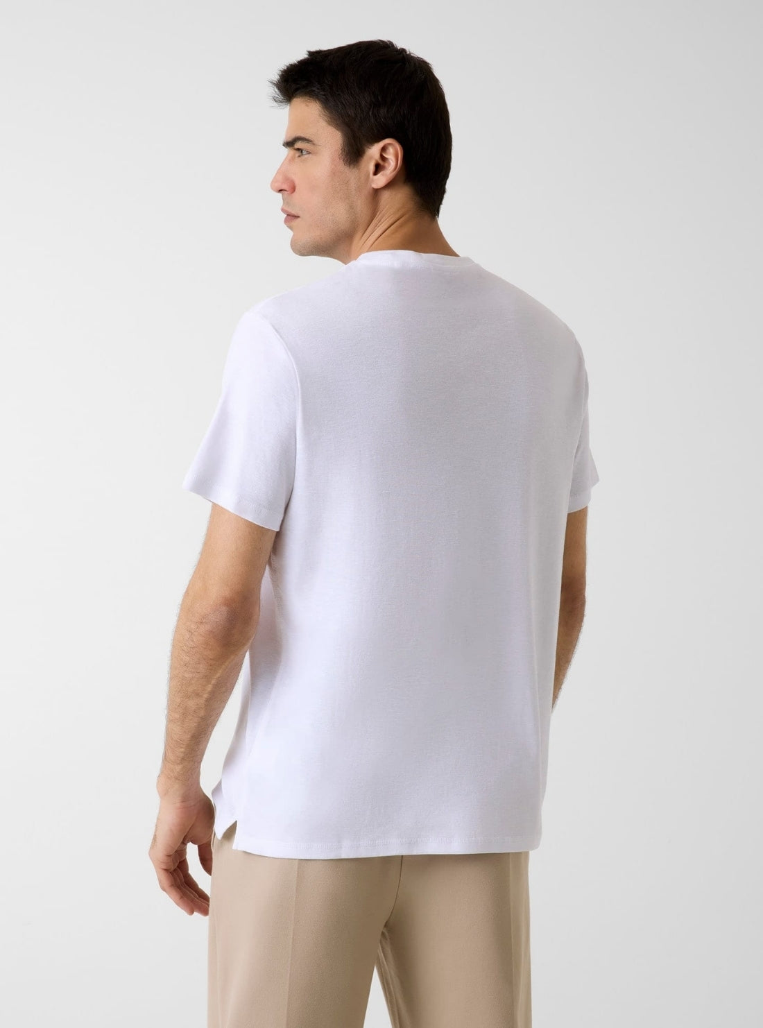 GUESS Mens White Summer Slub T-Shirt M6GI20K3052 Back View